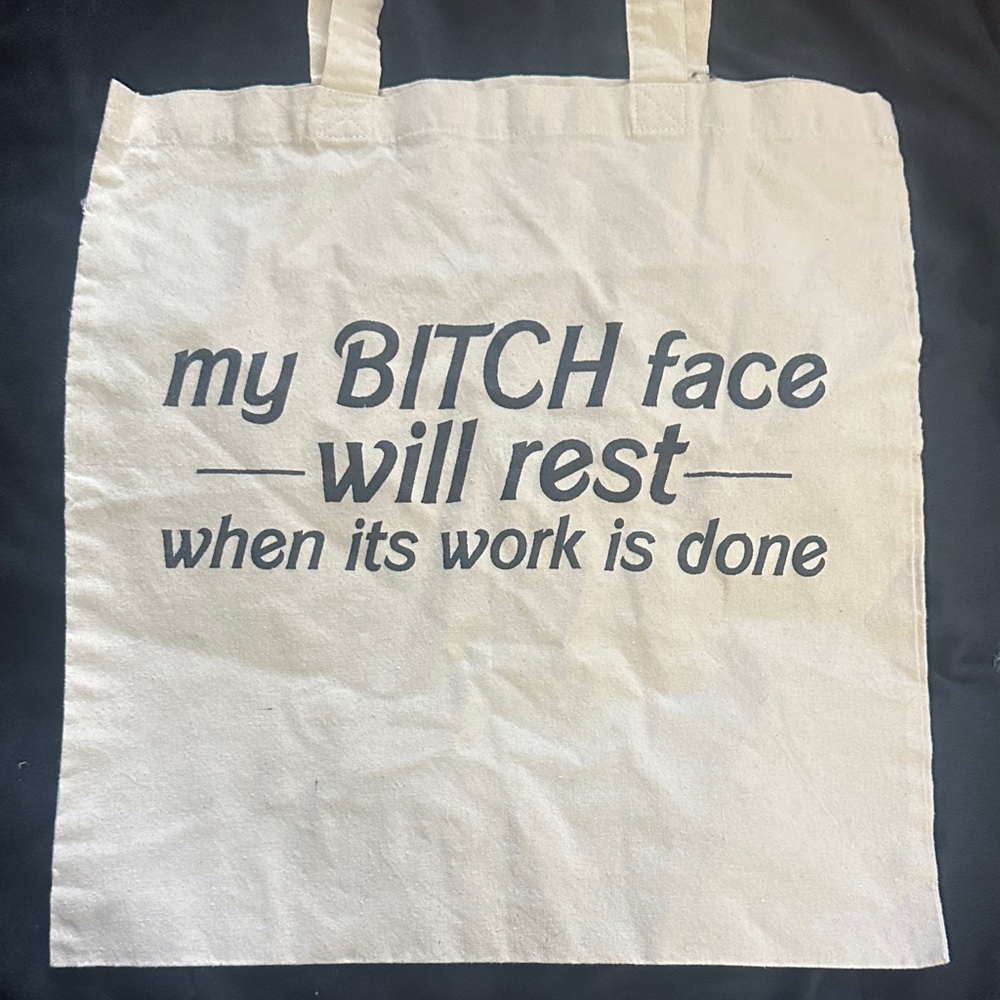 Canvas Tote Bag with Bold Text
